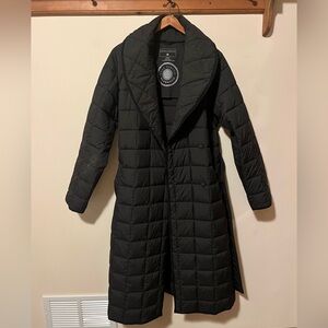 Bernardo Women's Square Quilted Puffer Trench Coat Size L